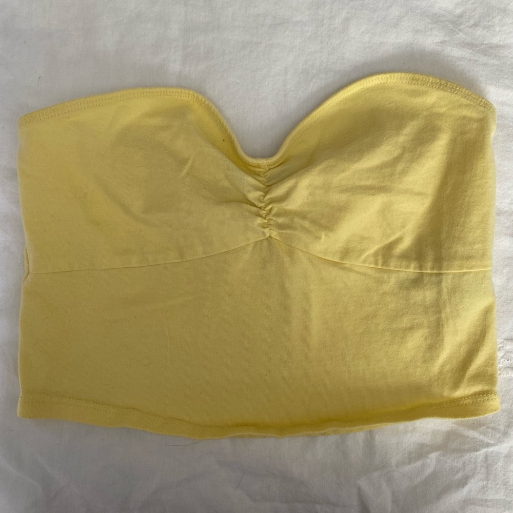 Yellow cropped tube top